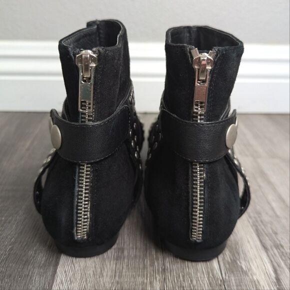 Madison Harding Leather wrap studded harness suede booties womens 7.5 - Picture 5 of 8